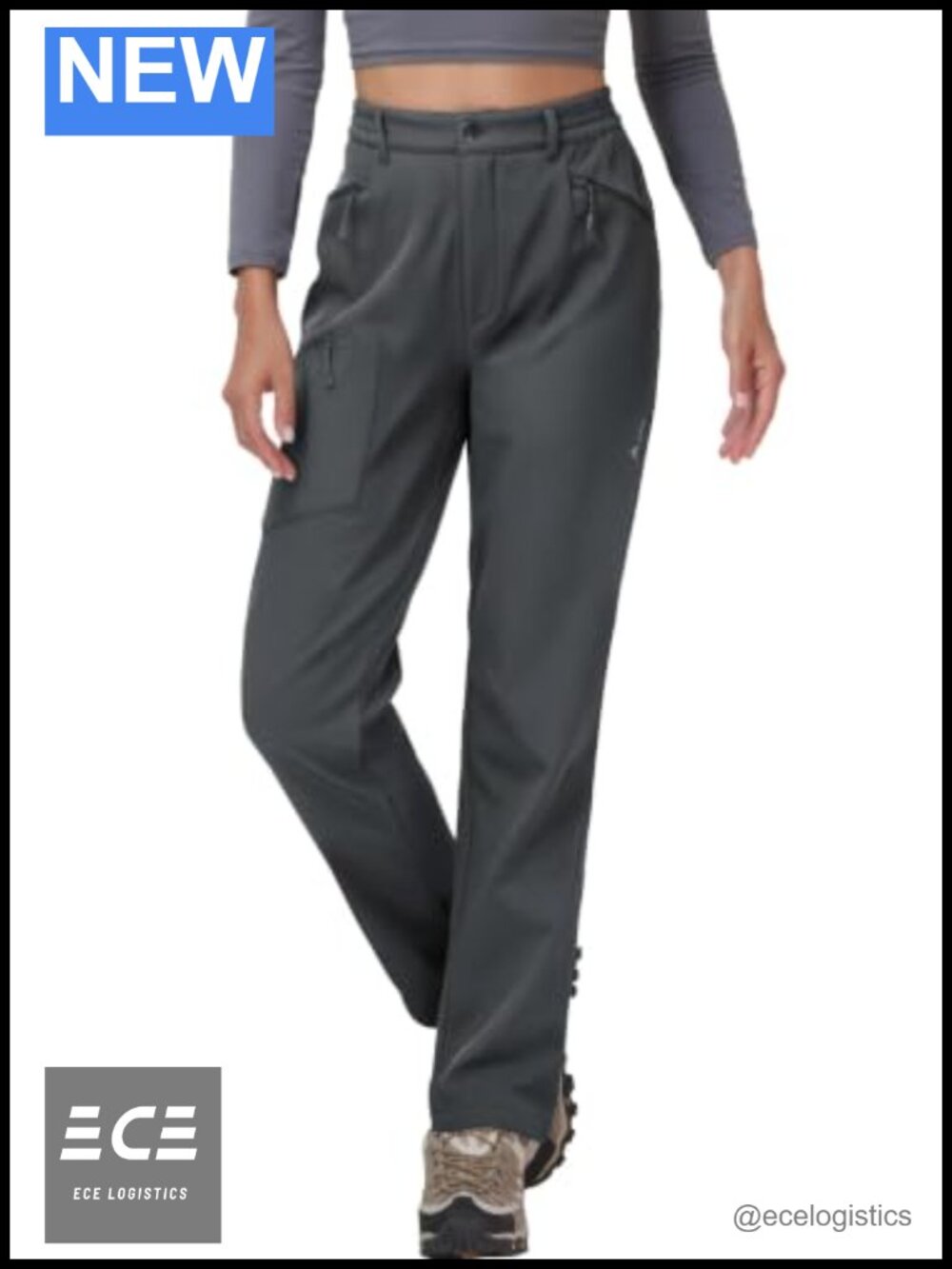Fleece-Lined Softshell Hiking Pants Women's 4-Way Stretch Cargo